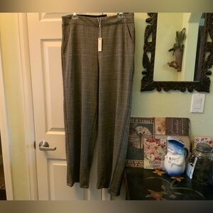 Max Studio Gray Plaid Wide Leg Pants